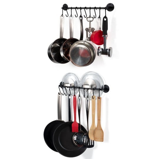 wallniture-cucina-16-inch-kitchen-utensil-holder-with-10-s-hooks-for-hanging-pots-and-pan-steel-blac-1