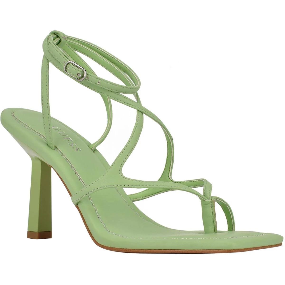 Green Leeba Strappy Thong Heels: Stylish and Comfortable Choice | Image