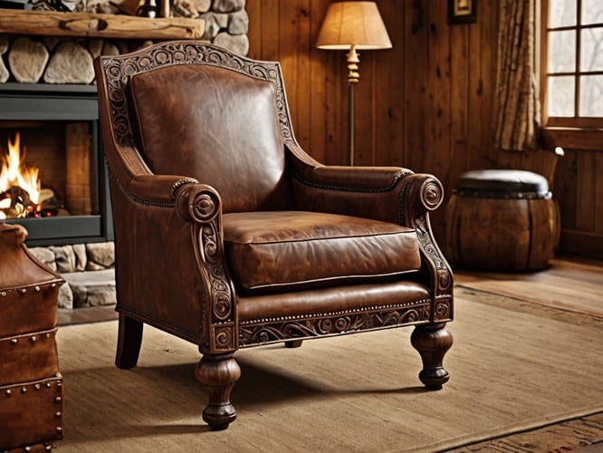 Leather-Rustic-Lodge-Accent-Chairs-1