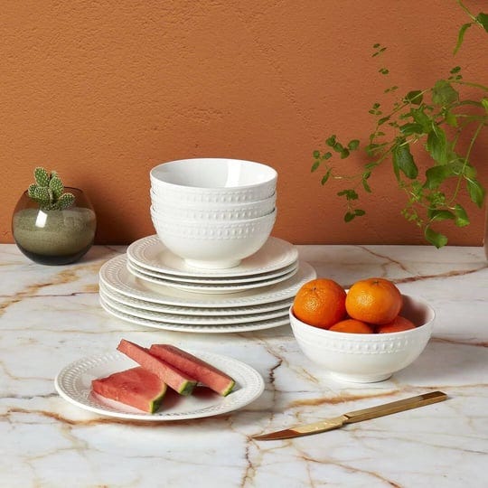 tabletops-gallery-embossed-white-porcelain-round-dinnerware-bloom-12-piece-dinnerware-set-1