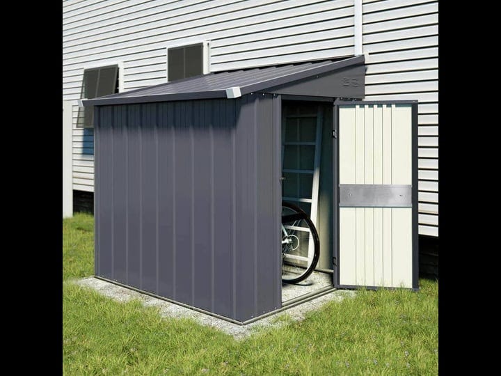 4-ft-w-x-8-ft-d-metal-storage-lean-to-shed-33-sq-ft-in-gray-1