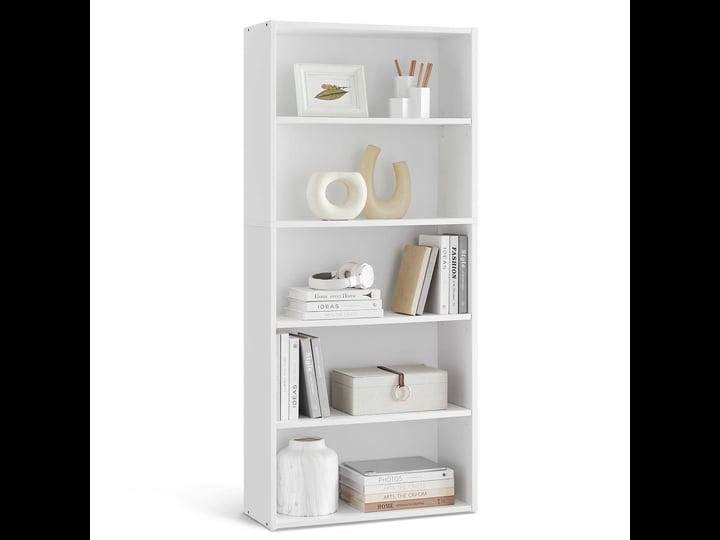 vasagle-bookshelf-5-tier-open-bookcase-with-adjustable-storage-shelves-floor-standing-unit-white-1