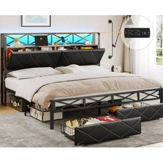 king-size-led-bed-frame-with-storage-headboard-and-2-drawersupholstered-platform-bed-with-led-lights-1