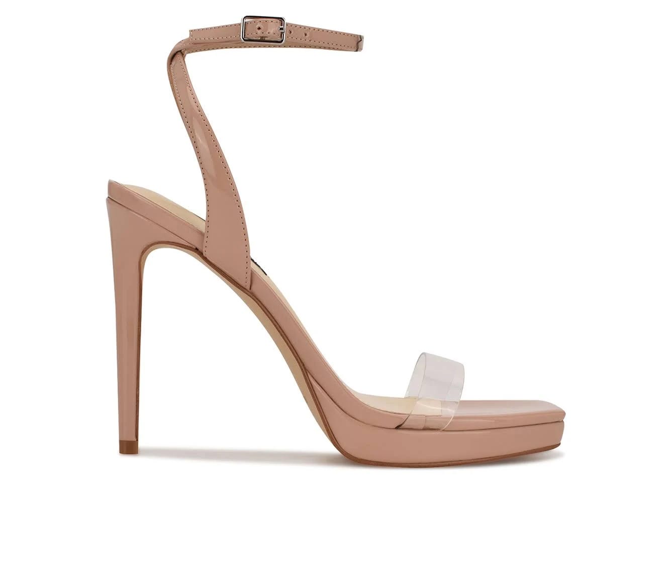 Elegant Nude Wrap Heels: Nine West Zadie Dress Sandals | Image