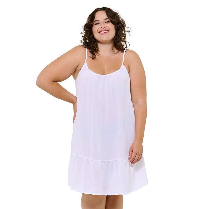 Large White Swimsuit Cover Up Dress for Plus Size Women | Image
