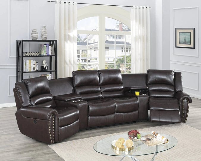 poundex-bonded-leather-motion-home-theater-in-brown-1