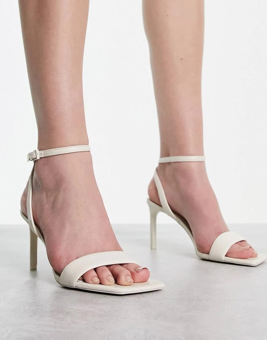 Elegant White Stradiivarius Sling Back Heels | Image