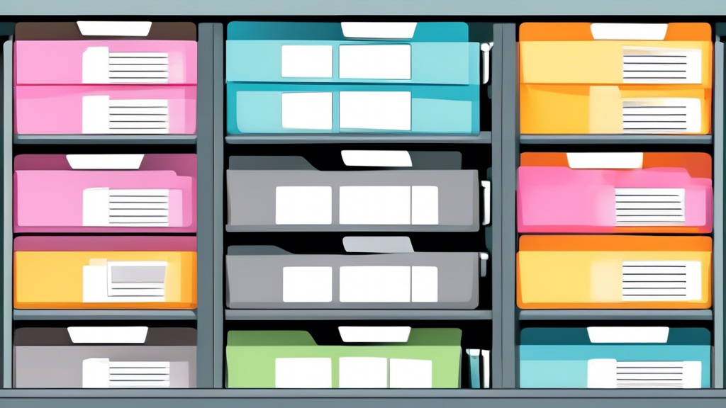 Create an image of a neatly organized filing cabinet drawer filled with Staples Hanging File Folders with Tabs, showcasing efficient filing practices. The image should feature a variety of labeled folders, highlighting the importance of organization and productivity in a professional setting.