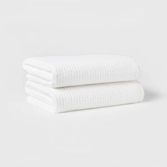 2pk-quick-dry-ribbed-bath-towel-set-threshold-1