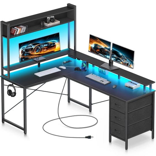seventable-computer-desk-l-shaped-with-led-lights-power-outlet-56-reversible-gaming-desk-with-3-draw-1