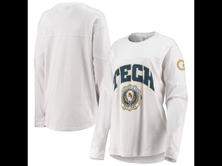 womens-pressbox-white-georgia-tech-yellow-jackets-edith-long-sleeve-t-shirt-size-large-1