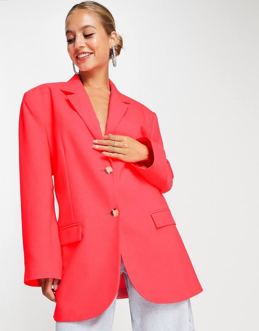 Vibrant Oversized Red Blazer | Image