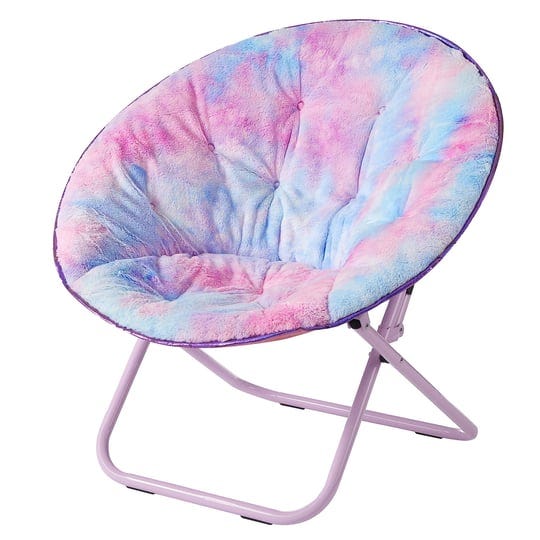 urban-shop-faux-fur-foldable-saucer-chair-rainbow-1