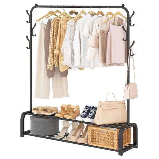 udear-garment-rack-free-standing-clothes-rack-with-top-rodlower-storage-and-6-hooksblack-1