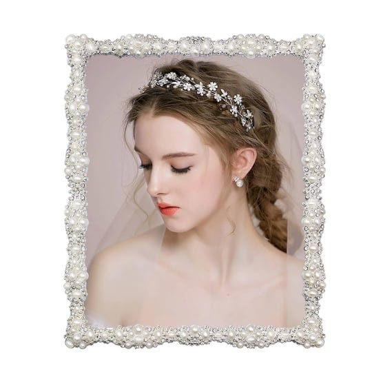 dikar-8x10-pearl-picture-frame-with-crystal-for-weddingsilver-plated-with-high-definition-glass-phot-1