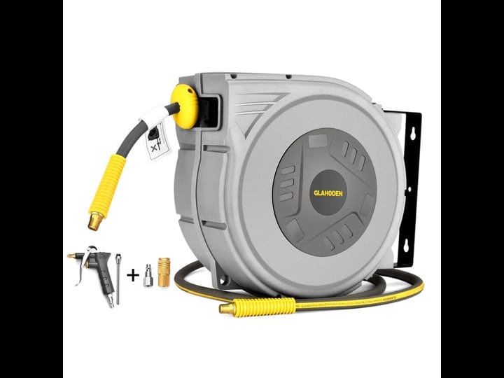 glahoden-enclosed-retractable-air-hose-reel-3-8-in-x-65-ft-hybrid-hose-air-compressor-hose-reel-with-1
