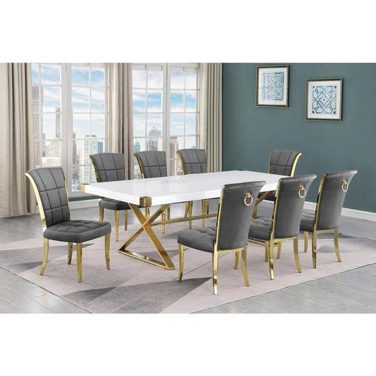 best-quality-furniture-9pc-large94-white-wood-top-dining-set-with-gold-base-and-8-chairs-1