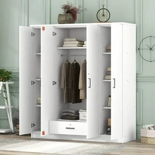 churanty-large-4-doors-wardrobe-closet-with-drawer-and-hanging-rail-bedroom-clothes-storage-cabinet--1