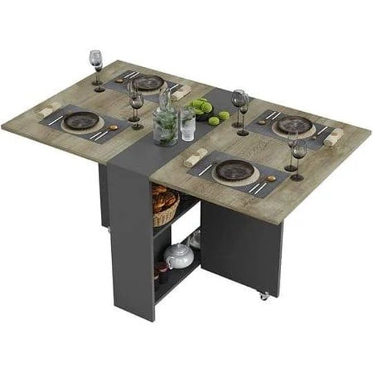 tiptiper-folding-dining-table-with-wheels-multifunction-expandable-gray-1