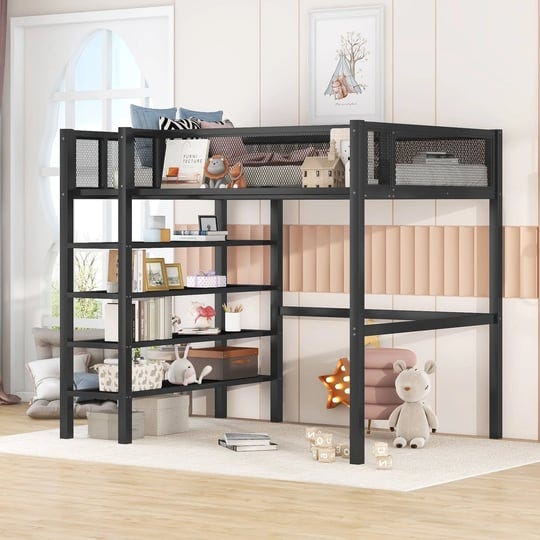 twin-size-loft-bed-with-4-tier-shelves-space-saving-metal-loft-bed-frame-with-a-storage-shelf-mesh-g-1
