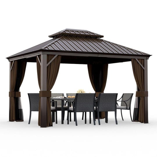 lowes-11-9-ft-x-9-8-ft-brown-metal-rectangle-gazebo-with-steel-roof-cp-zptps-z-wl2-1