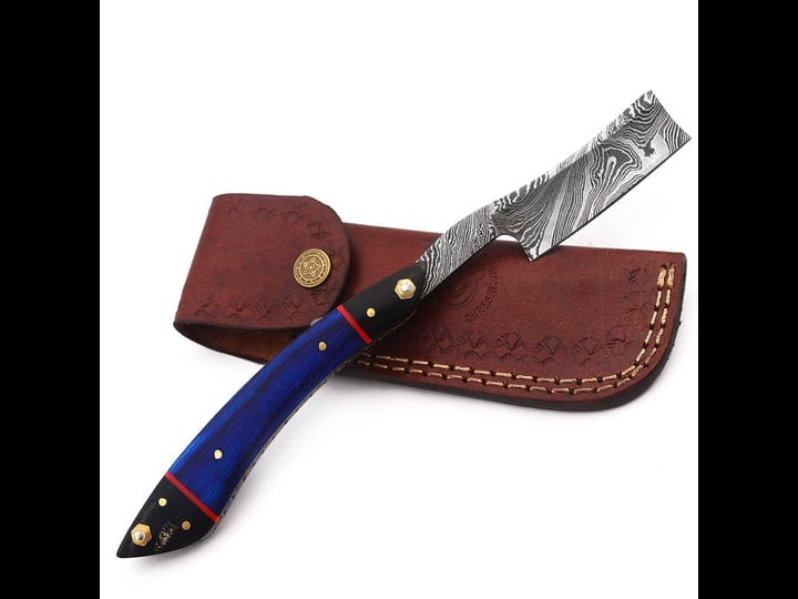 qureshi-damascus-stainless-steel-barber-razor-straight-razor-for-men-includes-fixed-blade-leather-sh-1