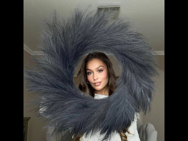 voulux-fluffy-artificial-large-faux-pampas-grass-wreath-27-black-modern-feather-boho-wreath-indoor-w-1