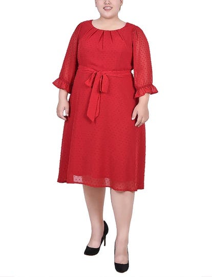 ny-collection-3-4-sleeve-belted-swiss-dot-dress-3-jester-red-3x-1