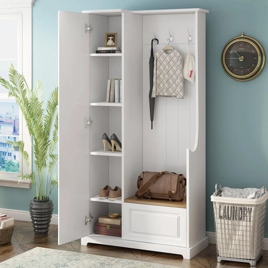 eovtk-hall-tree-with-flip-up-storage-bench-shoe-cabinet-coat-rack-and-adjustable-shelveshanging-hook-1