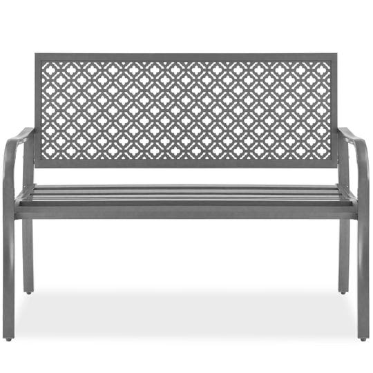 best-choice-products-outdoor-steel-garden-patio-porch-bench-furniture-w-geometric-backrest-790lb-cap-1