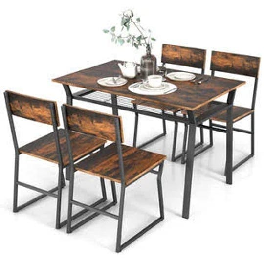 gcp-products-5-piece-rectangular-kitchen-table-w-4-chairs-space-saving-dining-furniture-set-1