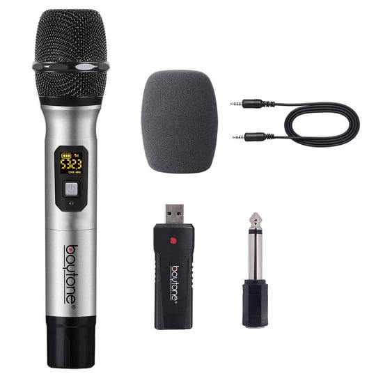 boytone-bt-26um-dynamic-wireless-microphone-metal-handheld-mic-uhf-frequency-20-adjustable-channel-1