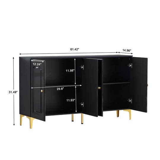 buffet-sideboard-cabinet-4-doors-accent-storage-cabinet-black-1