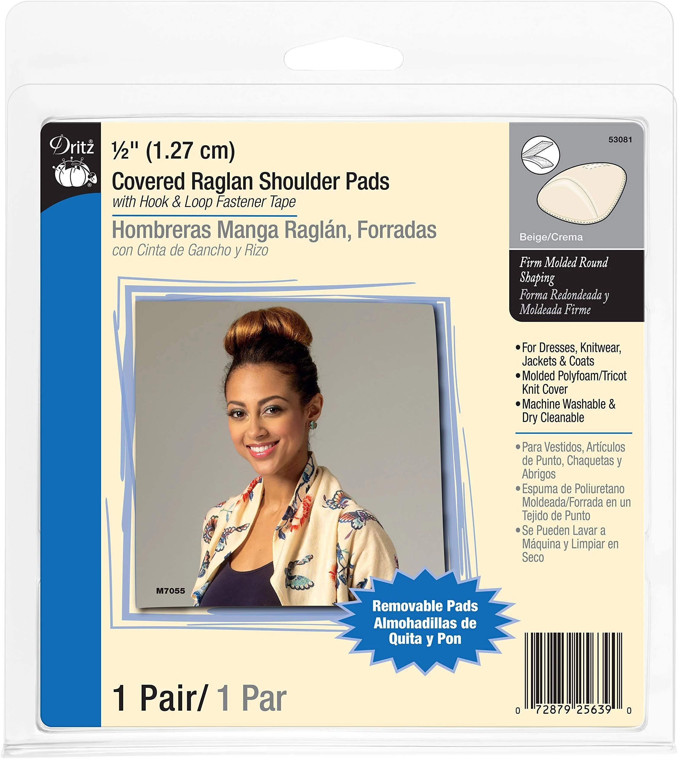 Dritz Covered Raglan Shoulder Pads in Beige (2-Pack) | Image