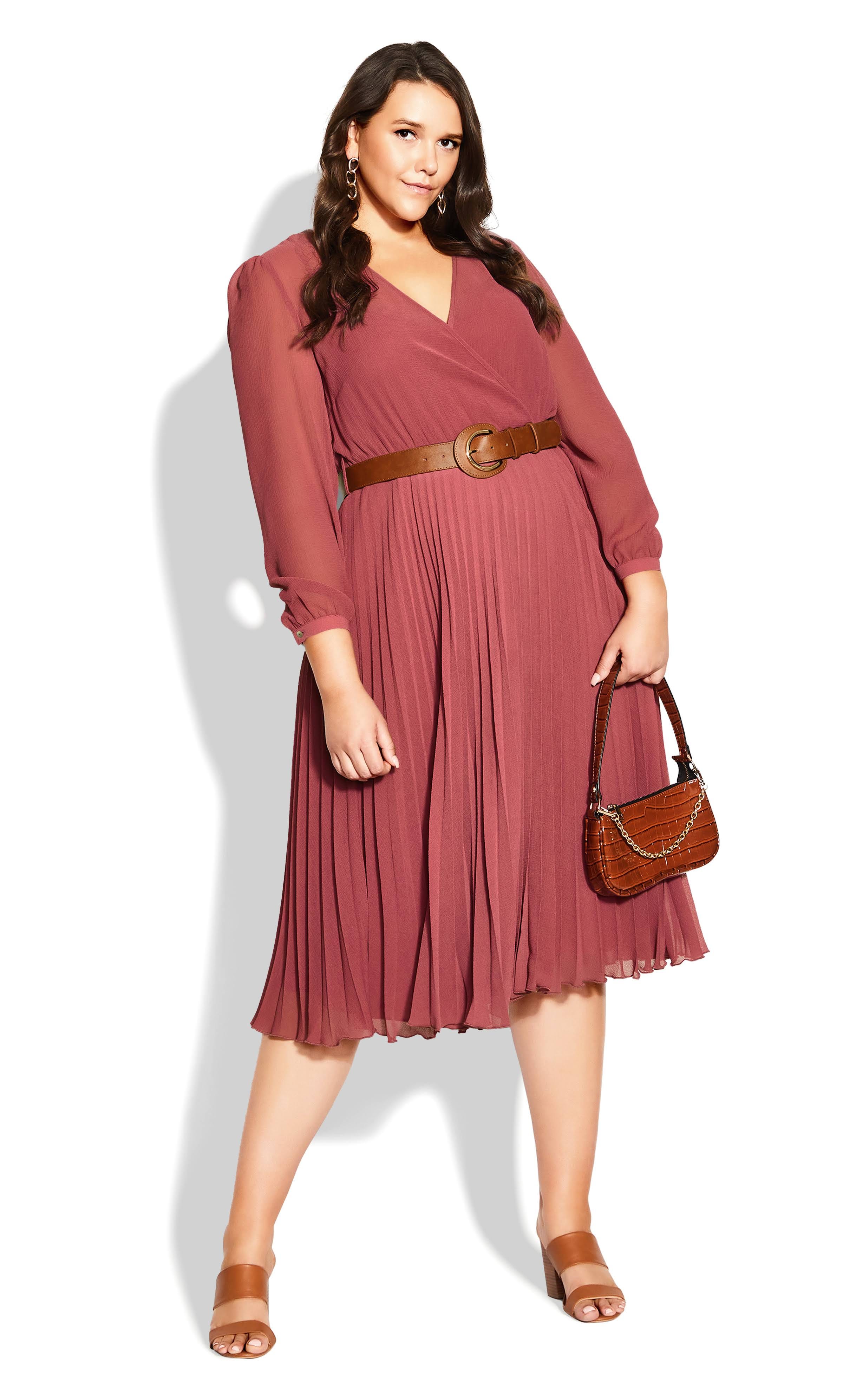 Stunning Plus Size Precious Pleat Dress for Date Night | Image