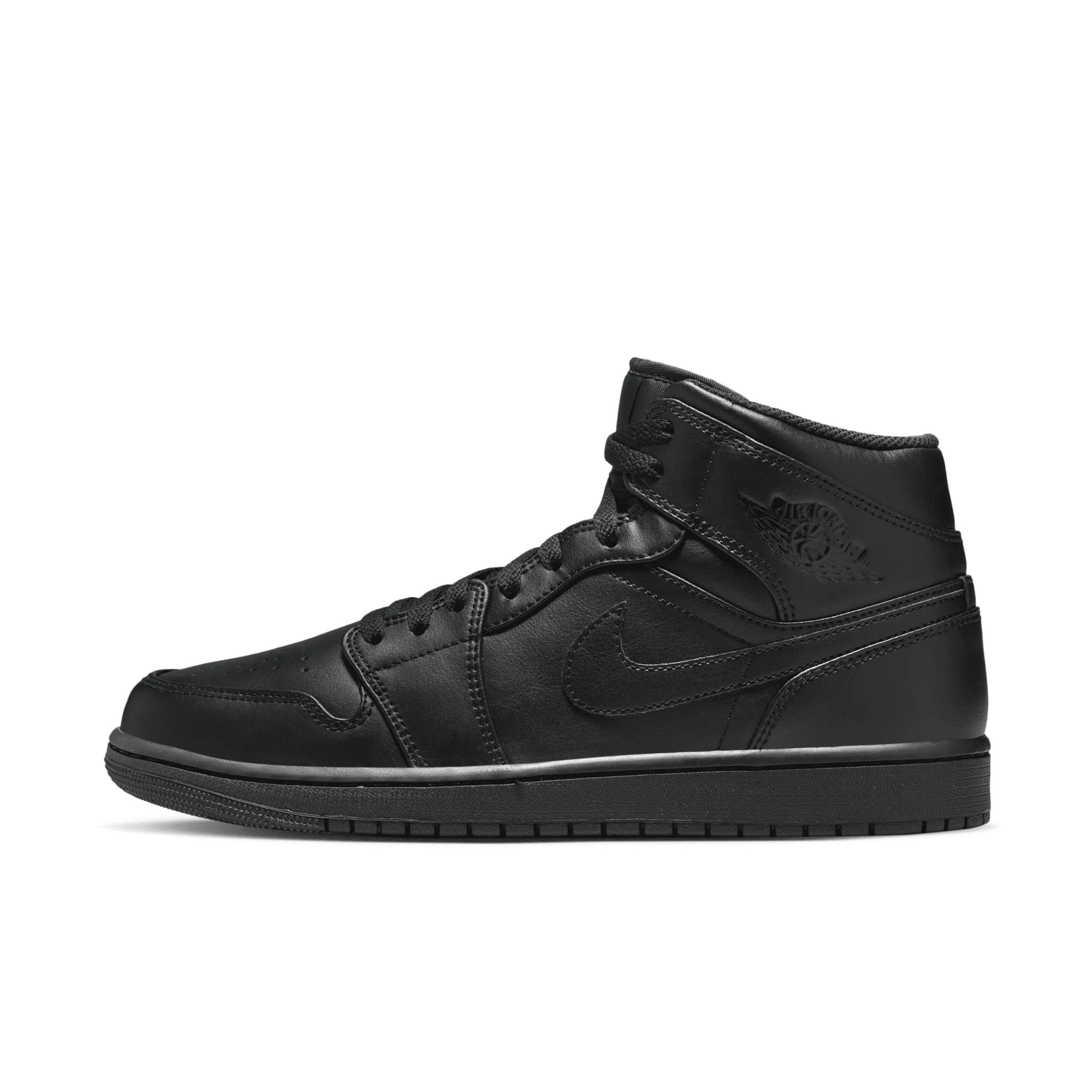 Sleek Black Air Jordan 1 Mid Triple Shoes | Image