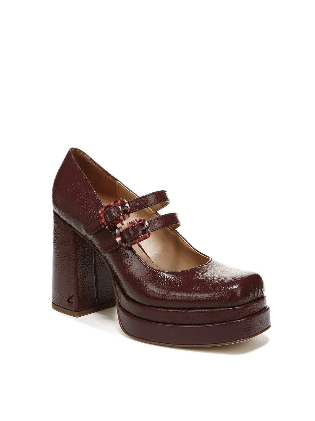 Retro Platform Heels with Double Buckles and Large Chunky Sole | Image