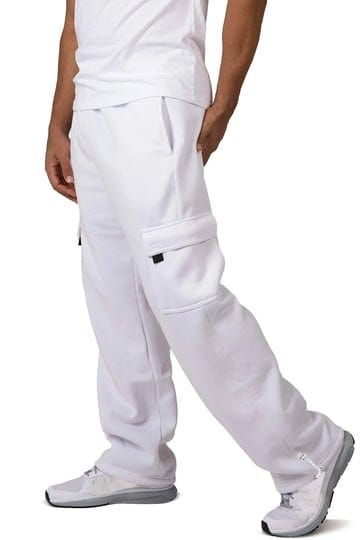 vibes-mens-white-fleece-cargo-pants-relax-fit-open-bottom-drawstring-size-large-1