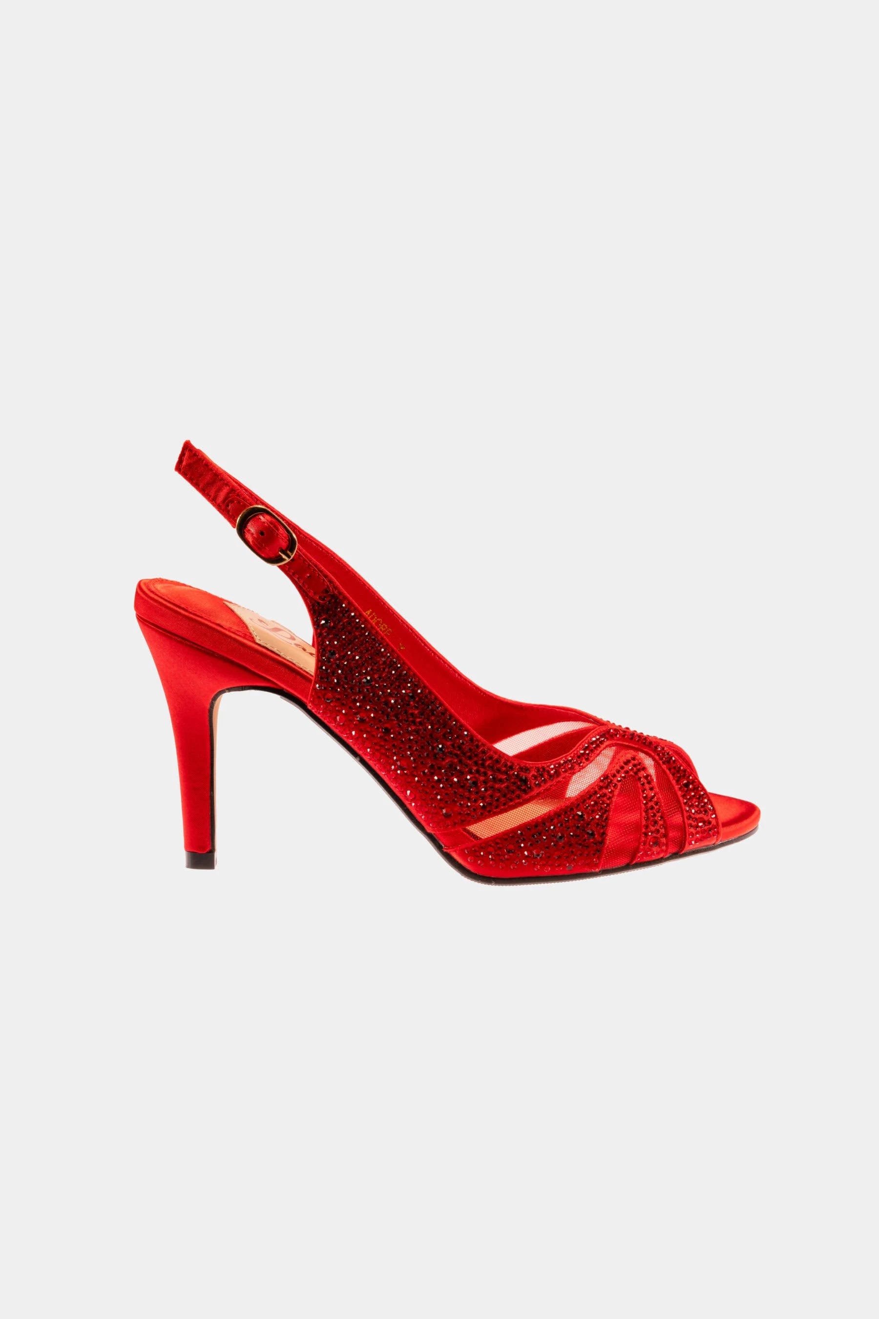 Stylish Metallic Red Heel Slingback Sandals | Image