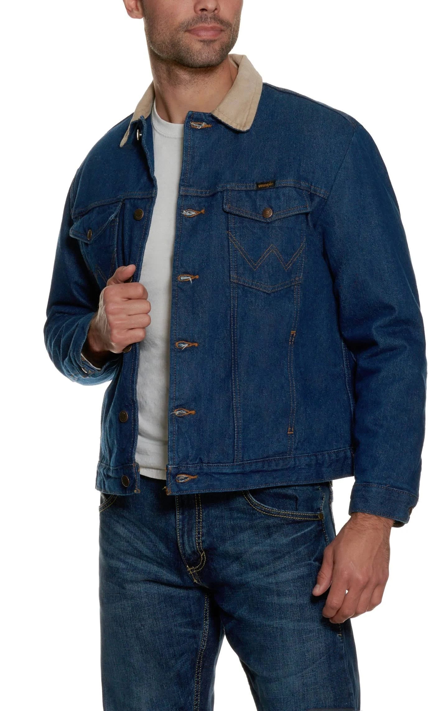 Traditional Western Wrangler Big & Tall Jean Jacket with Blanket Lining | Image