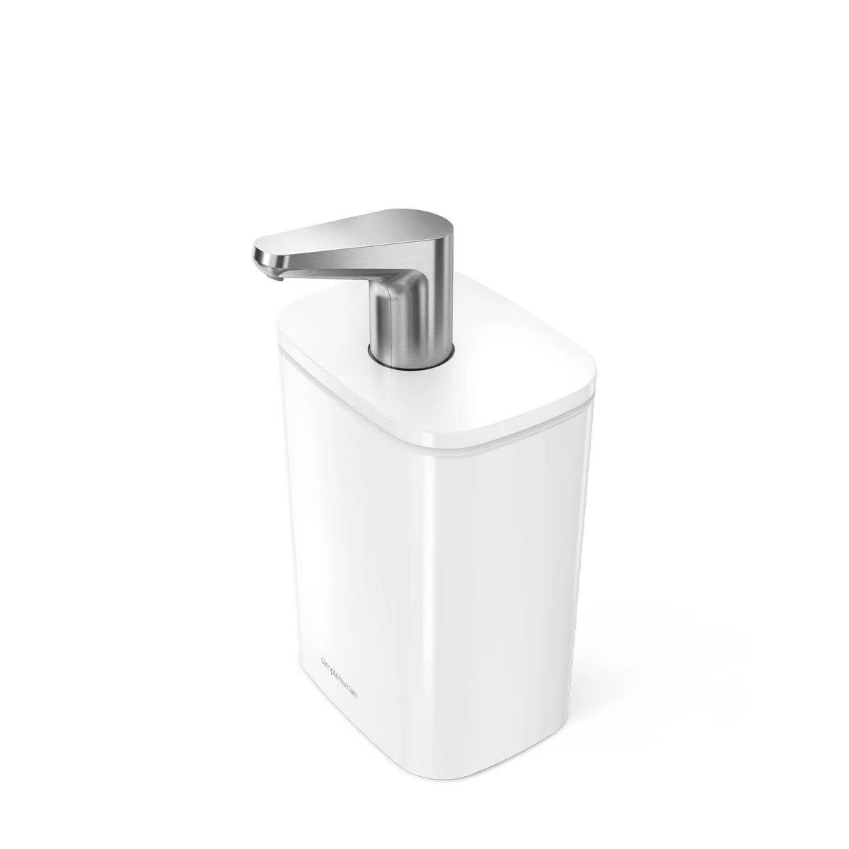 Simplehuman 16 oz. White Stainless Steel Pulse Pump Soap Dispenser | Image