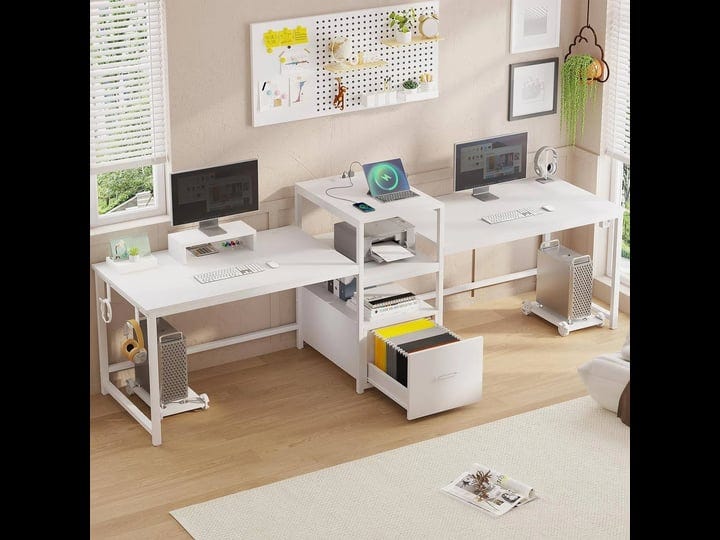 2-person-computer-desk-with-letter-a4-file-drawer-power-strip-white-1