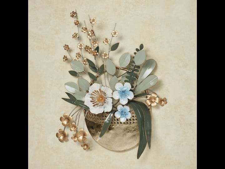 touch-of-class-pocket-of-posies-floral-dimensional-metal-wall-art-green-gold-ivory-blue-flower-sculp-1