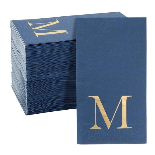 sparkle-and-bash-100-pack-navy-blue-monogrammed-napkins-with-letter-m-gold-foil-initial-for-wedding--1