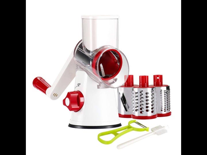 ourokhome-rotary-cheese-grater-shredder-3-drum-bladea-manual-slicer-nut-grinder-with-vegetable-peele-1