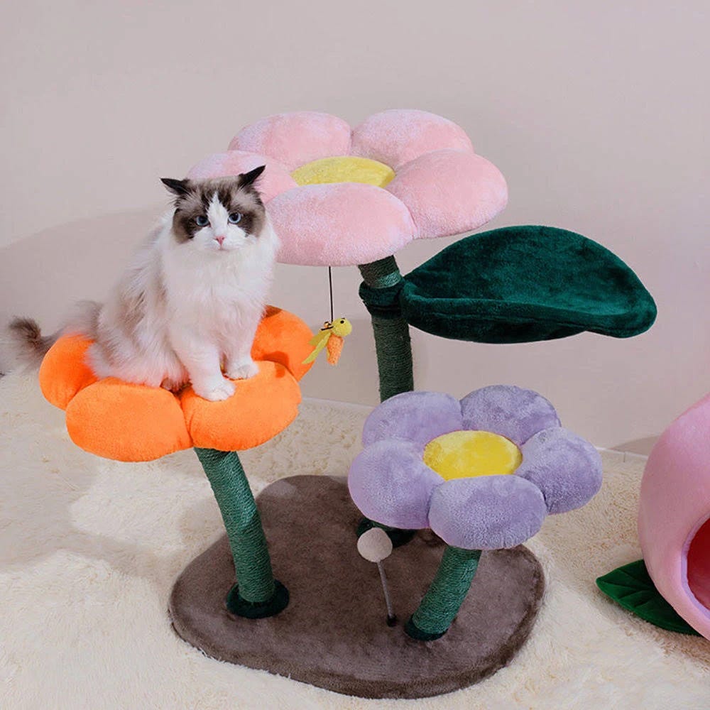 Stylish Bloomy Flower Cat Tree Tree Condo for Cats | Image