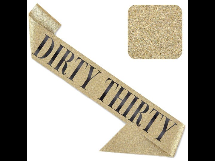 corrure-dirty-thirty-birthday-sash-with-glitter-gold-glitter-birthday-sash-with-black-foil-dirty-30--1