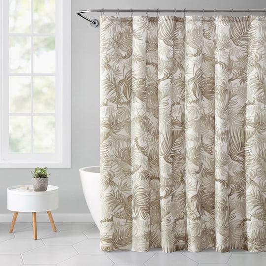 mainstays-palm-printed-ribbed-textured-shower-curtain-taupe-polyester-72-x-72-size-72-inch-x-72-inch-1