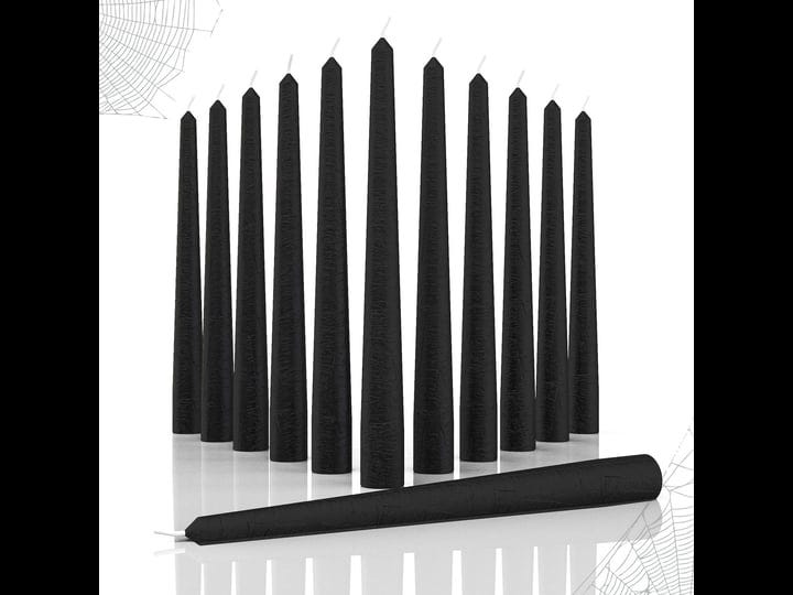 candwax-10-inch-taper-candles-set-of-12-tall-candles-unscented-black-candles-tapered-candle-sticks-p-1