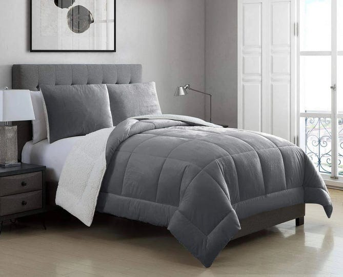 kinglinen-2-piece-micromink-sherpa-silky-smooth-plush-oversized-gray-comforter-set-twin-twin-xl-1